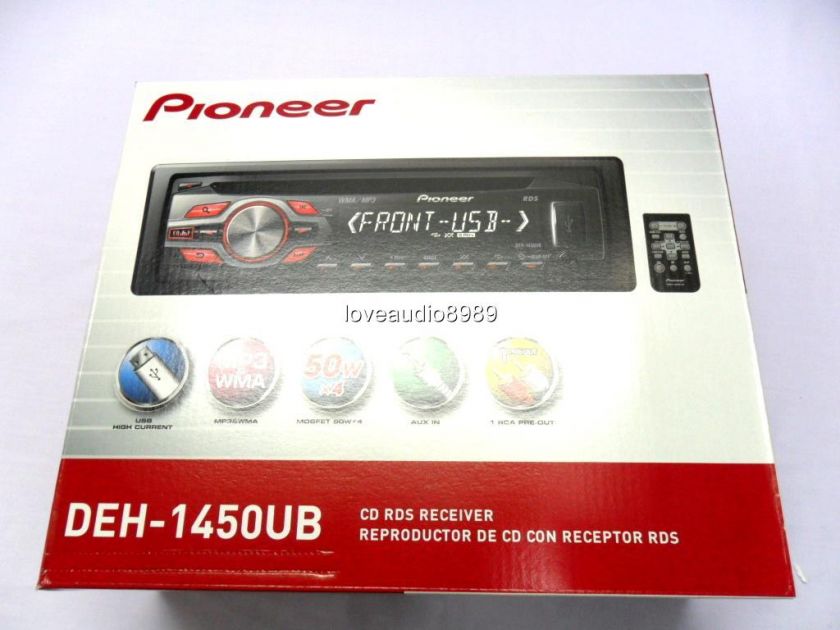 New Pioneer DEH 1450UB CD  USB Aux In Car Stereo Player  