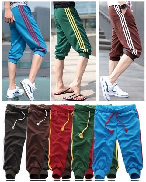 New Mens Striped Casual Jogging /Jogger Sports Shorts Pants  