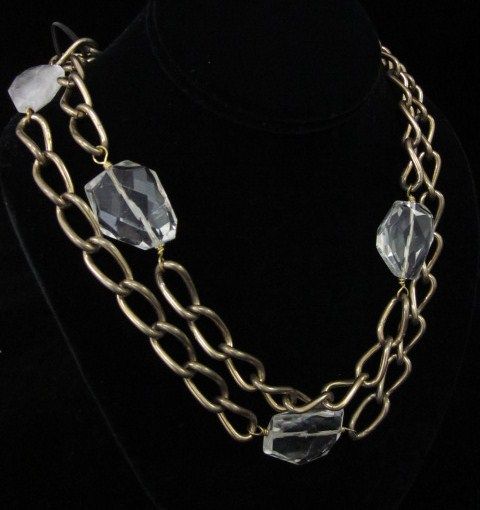 NEW NUGAARD DESIGNS Brass Quartz Long Chain Necklace  