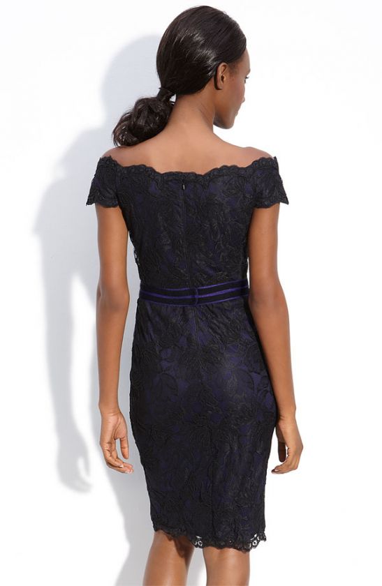   Off Shoulder Lace Overlay Sheath DRESS SIZE 2 $348 HORIZON  