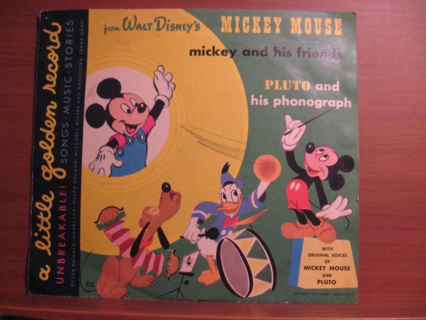 1949 Walt Disneys MICKEY MOUSE PLUTO & his phonograph golden record on ...