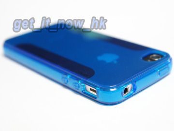 Blue TPU Silicone Gel Soft Case Cover For Apple iPhone 4 4S  