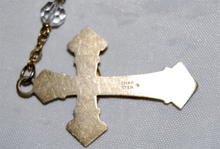 Vintage Chapel Sterling Cross & Medal Crystal Rosary  