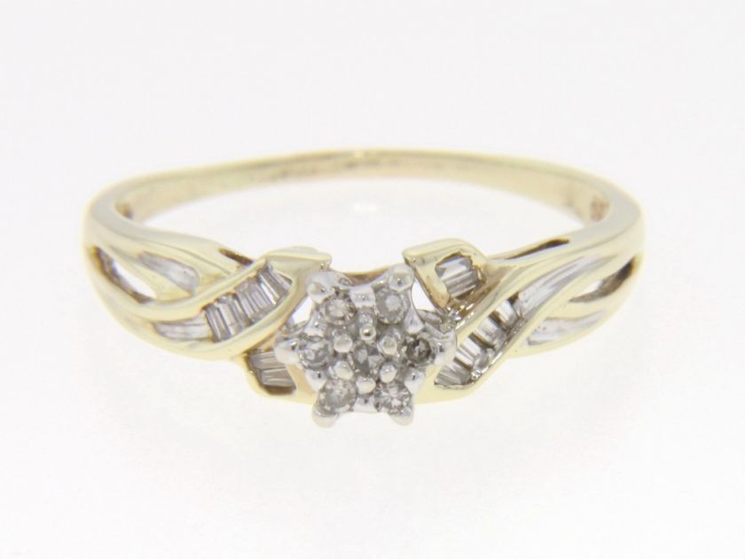 VINTAGE 14K DIAMOND COCKTAIL CLUSTER CHANNEL SET RING  