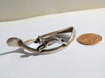   Sterling Silver RUNNING FOX Napkin Holder Ring WISH BONE Shape  