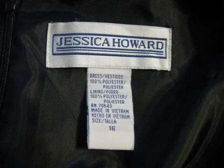 Jessica Howard Black Floral Dress Size 16  