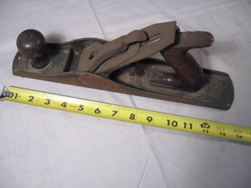 Vintage Stanley Bailey 14 Hand Plane No. 5 Wood Handles  