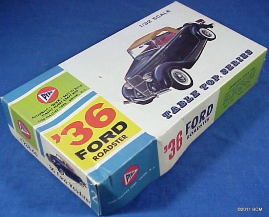 unbuilt PYRO 1936 FORD ROADSTER model car kit from the 1960s for 