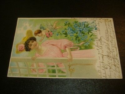 1905 CUPID @ DOOR Valentine Postcard UNDIVIDED GERMANY  