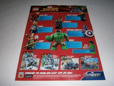 LEGO Marvel THE AVENGERS Promo Poster Thor Iron Man Hulk Captain 
