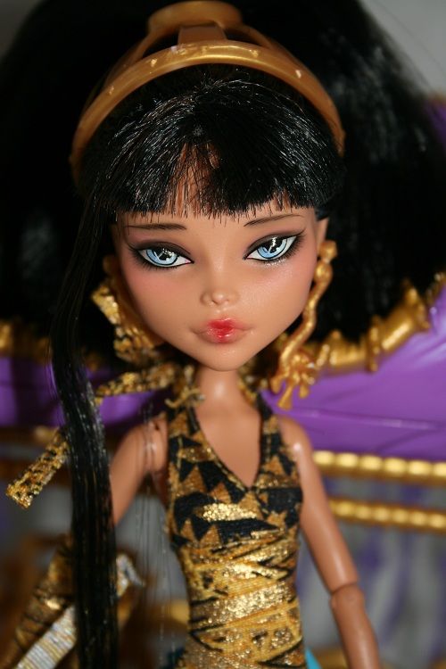 Custom Monster High Cleo Doll OOAK Repaint with Gold fashion, nefera 