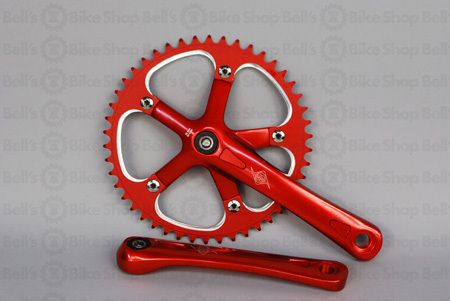   Track Cranks RED 170mm 46T Crankset Fixed Gear 072774221769  