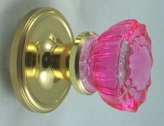 ROSE Crystal Glass Passage Door Knob Set in Modern Door  