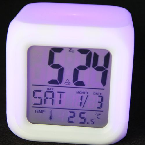 Color Change LED Digital Alarm Thermometer Clock  