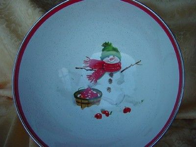 MITFORD SNOWMAN Hallmark MIXING BOWL Server 9 enamelware Jan Karon 