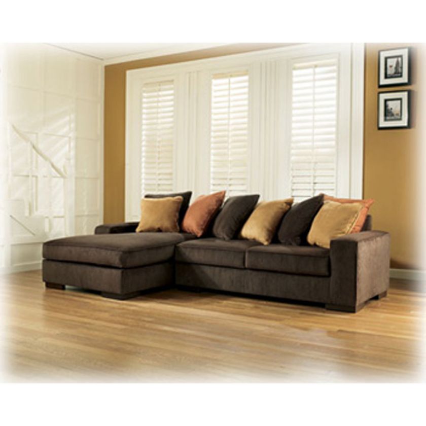 Ashley Oasis Sectional Chaise Sleeper Chocolate 60700 16 83  