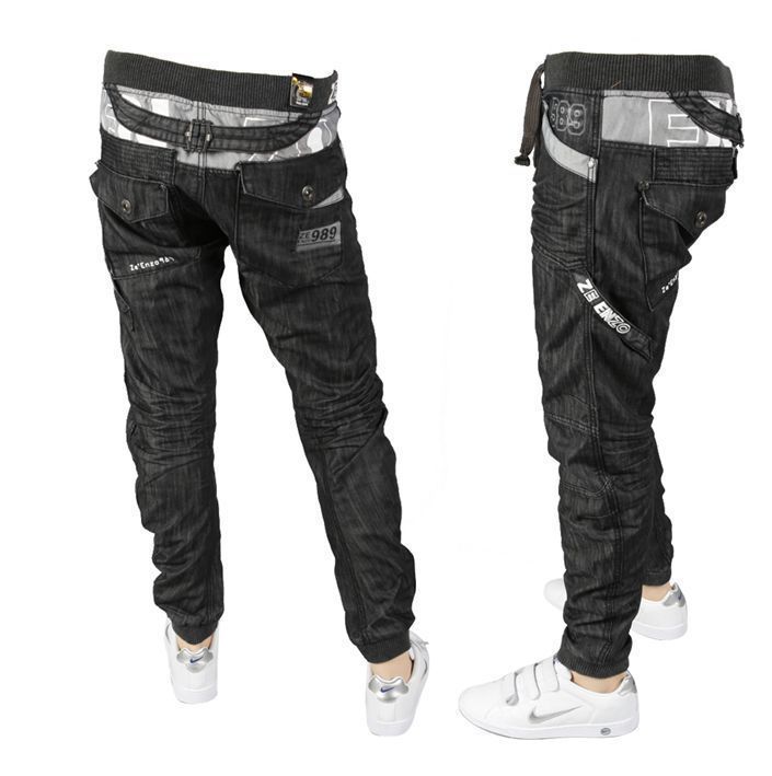   ENZO BRANDED CUFFED BLACK JOGGERS BNWT SIZES 28 48 **SALE**  