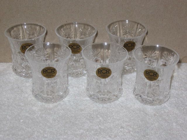 ROYAL CRYSTAL ROCK (RCR) IMPERO SHOT (CORDIAL) GLASSES (6)  