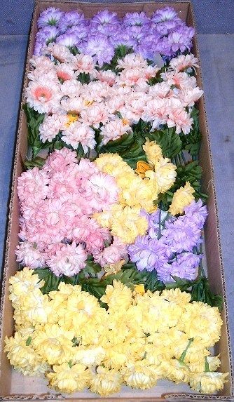 48 silk marigold stems (4 flowers each), var. Colors  