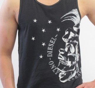 Diesel Shirt UMTK Jovanny Singlet Tank Top Designer Black Men New 