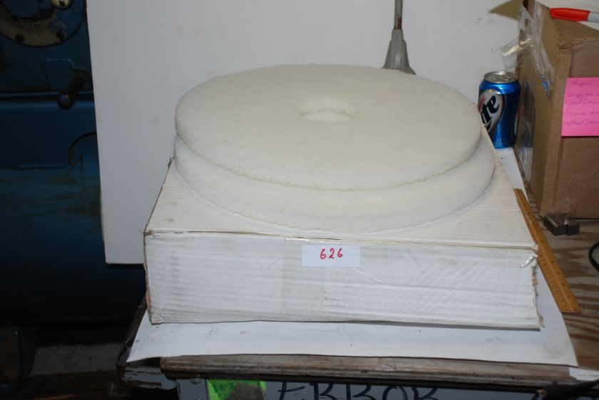 TWO 17 inch floor buffer scrubber pads WHITE INV=626  