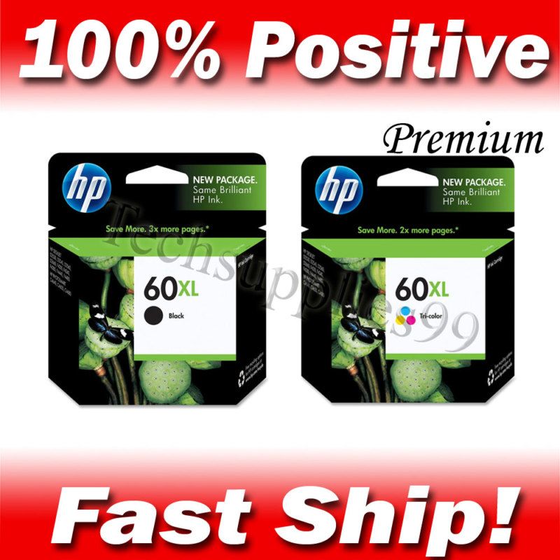 2PK HP 60XL CC641WN CC644WN Genuine OEM Ink Cartridge  