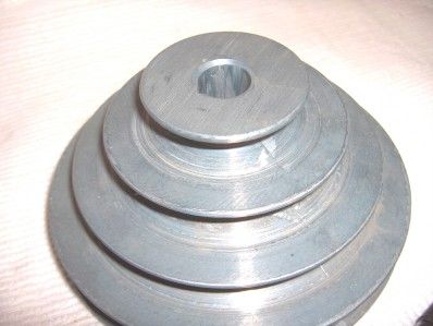 100s V Belt Pulleys   4 Step Pulley 2 3 4 5 od 1/2   5/8   3/4 