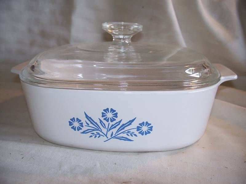 CORNING WARE CORNFLOWER BLUE CASSEROLE 2 QT VINTAGE #2  