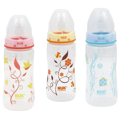 Nuk Trendline Whimsy Orthodontic Bottle 10oz  3 Colors Available 