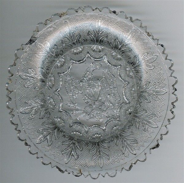 Rare Pittsburgh Glass EAPG 5 Eagle Toddy Cup Plate  