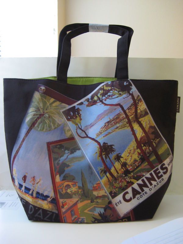 LANCOME~BLACK CANNES Tote/Travel Bag~PRETTY, NEW  