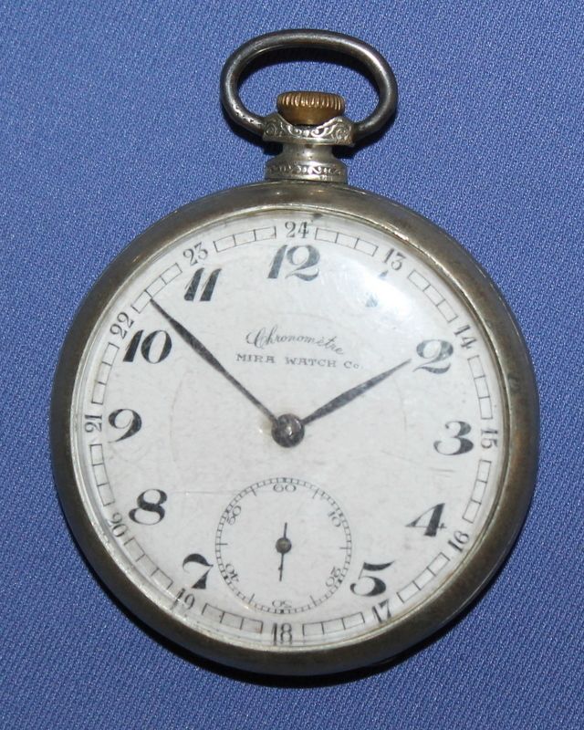 Antique Mira watch Co. Chronometer Swiss pocket watch  