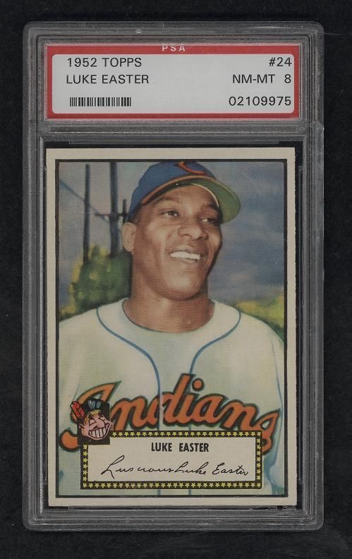 1952 TOPPS #24 LUKE EASTER RED BACK PSA 8  