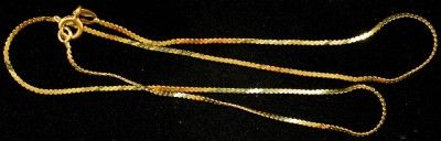 Solid 14KT 16 Serpentine Yellow Gold Chain 1.20mm  