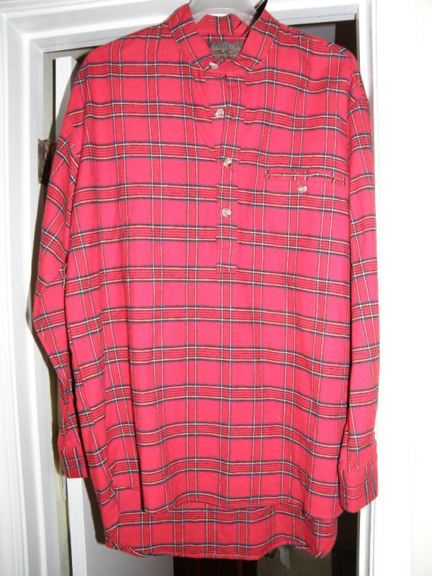 Mens Plaid Tartan Red Shirt Leevalley Ireland Warn New M FREE USA 