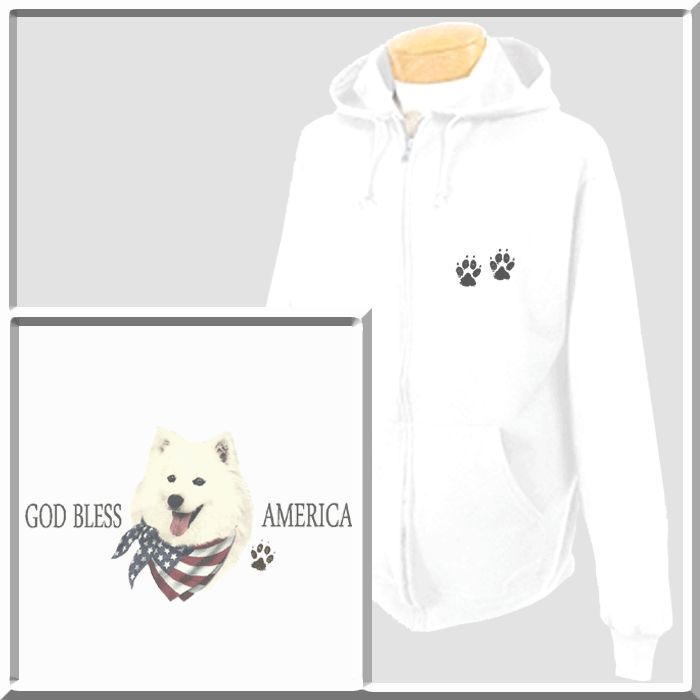 God Bless America U.S.A. American Eskimo Dog Flag SWEATSHIRT S,M,L,XL 