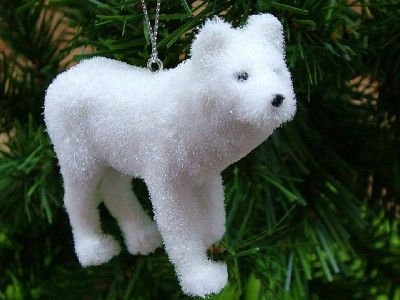 New Snow Artic Wolf White Animal Christmas Ornament  