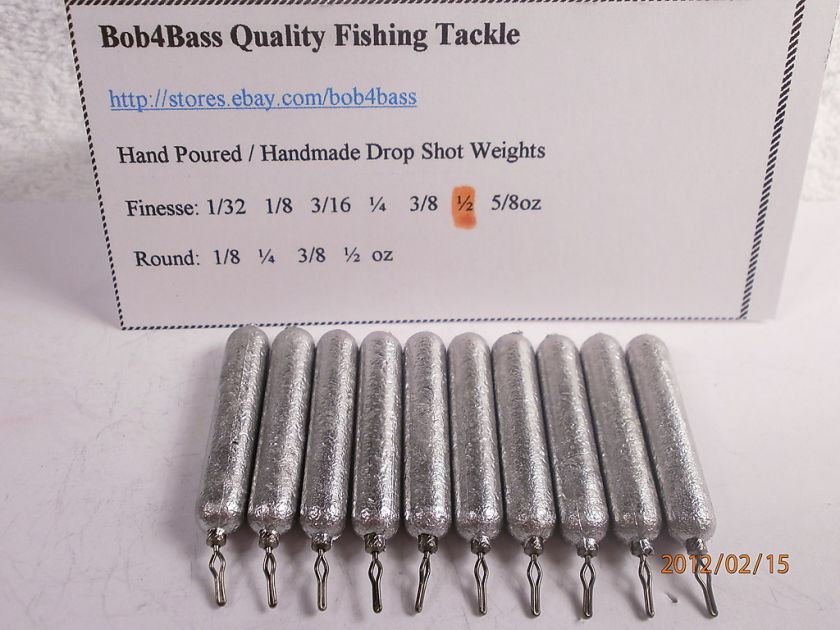 Drop Shot Finesse Weights, 8 weights to choose from, 10 to a pack 