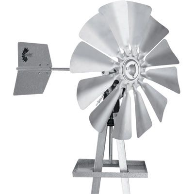 Ornamental Backyard Windmill   9H, Galvanized Finish  