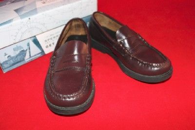 SPERRY boys LOAFERS shoes LEATHER burgundy 12 1/2M EUC  