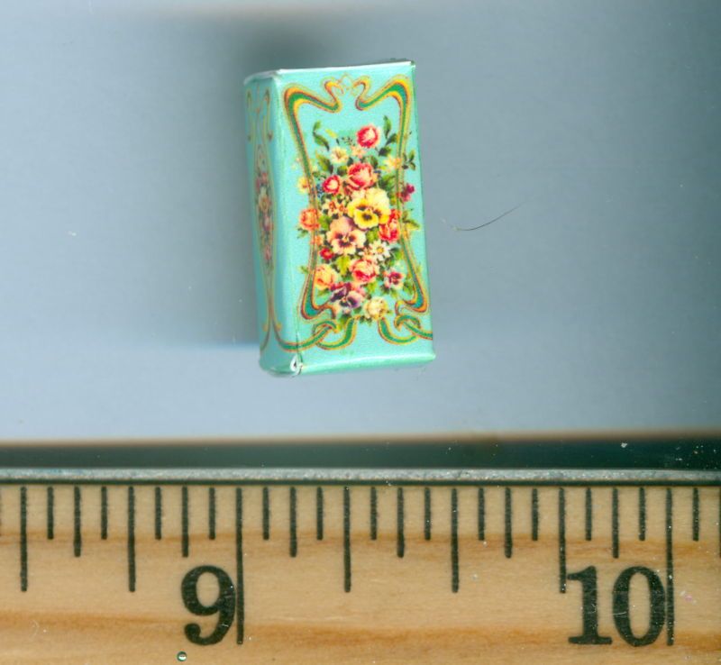 Dollhouse Size VICTORIAN Perfume Colonge Box Blue  