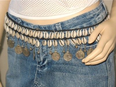 2pc Belly Dancing COIN SHELL Tribal Choker NECKLACE + Matching COIN 