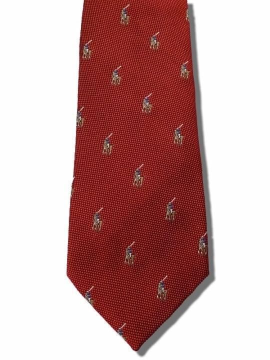 NWT Polo Ralph Lauren Red Pony Logo SKINNY Silk Tie New  