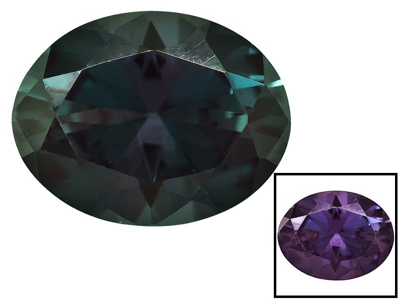 Lab Created Alexandrite Loose Gemstone 9x7mm Oval  