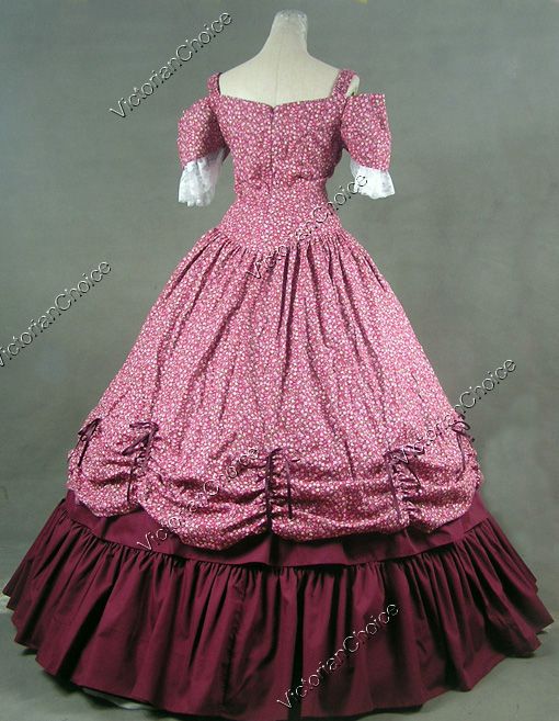 Southern Belle Civil War Cotton Lace Ball Gown Dress Prom 171 L  