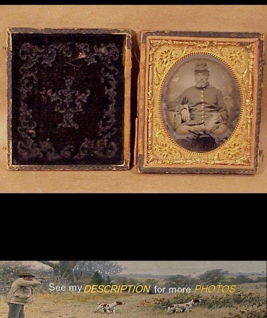 Antique 1/6 Plate Ambrotype Union Civil War Soldier  