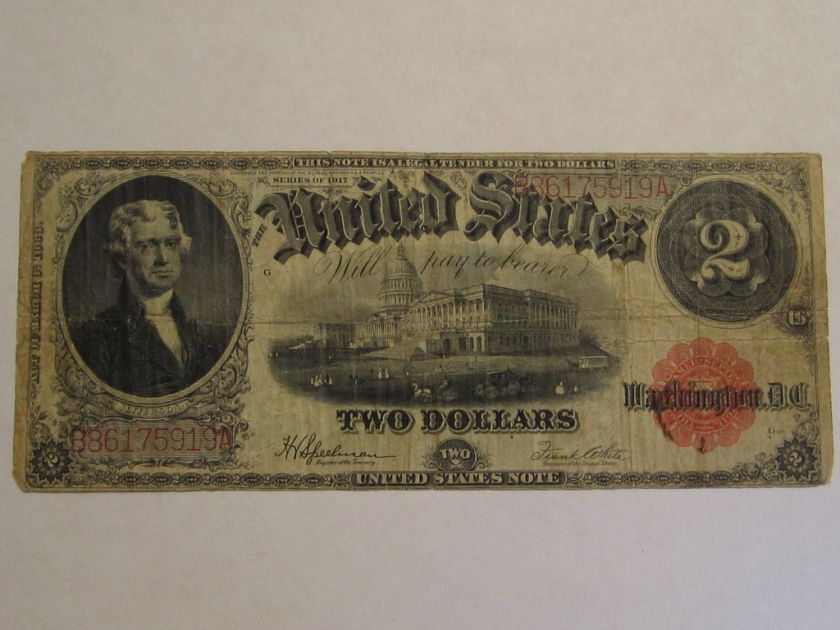 1917 Two Dollar U.S. Note, $2, Speelman/White, 919A  