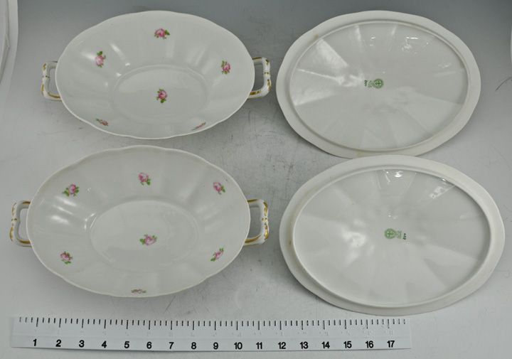 French Limoges Ahrenfeldt Covered Serving Dishes Rose  