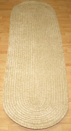 NEW BRAIDED RUG 2x6 Chenille HALL RUNNER Dove TAN Beige  