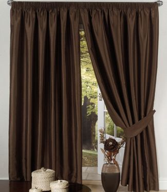 Set of 2 Window Panels/Curtains in Pure Silk Taffeta  